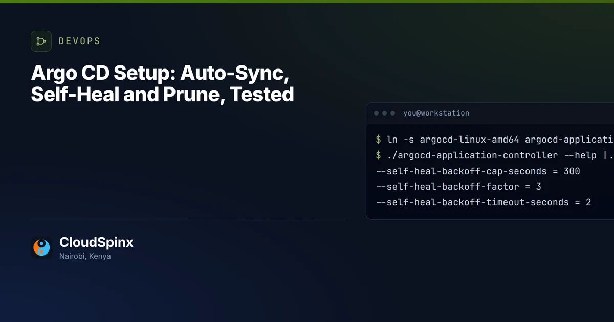Argo CD Setup: Auto-Sync, Self-Heal and Prune, Tested