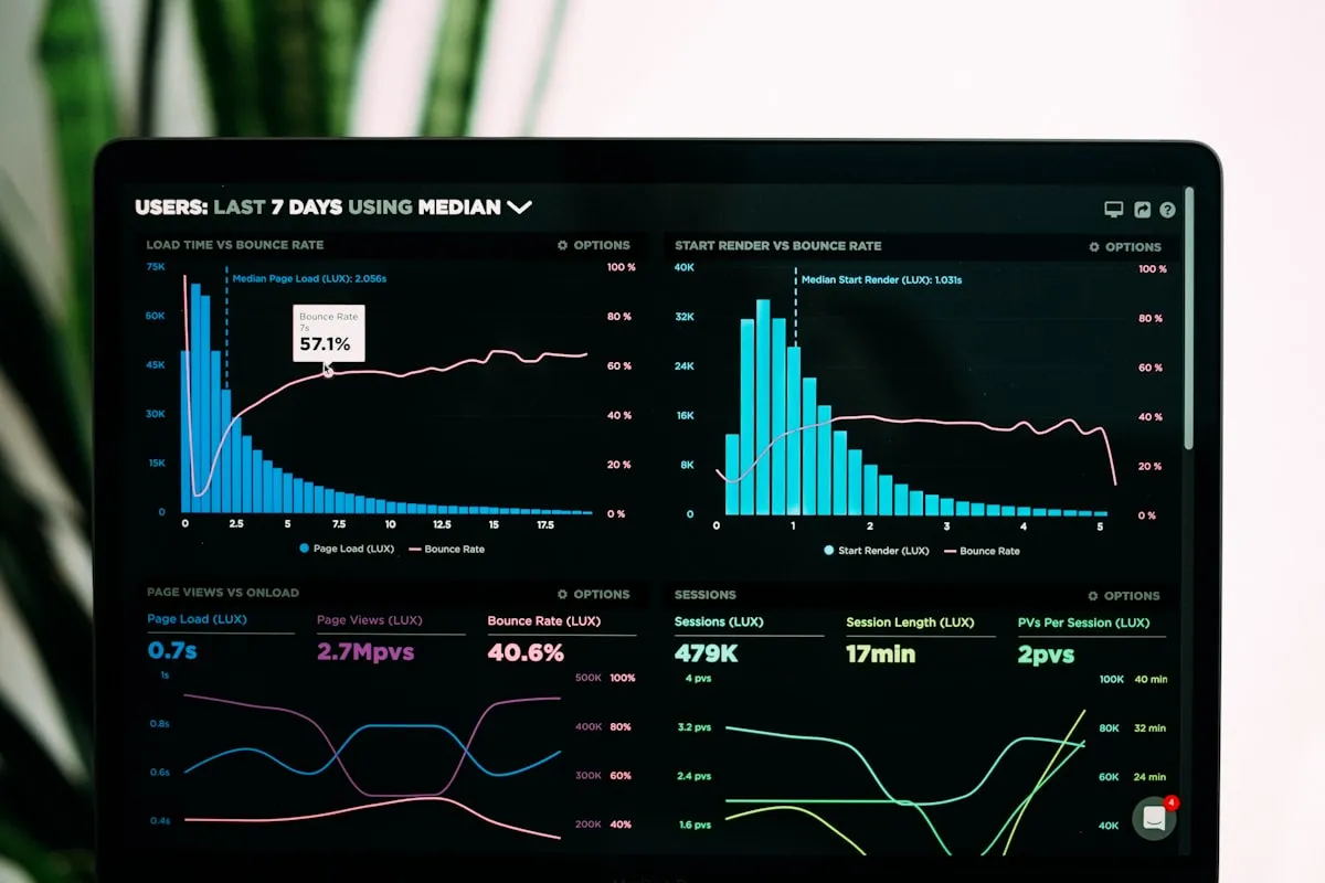 Server monitoring dashboard showing real-time metrics and alerts
