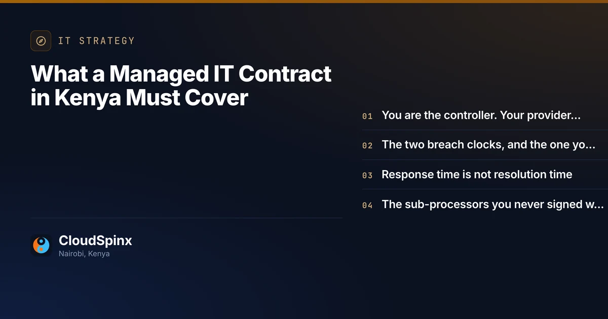 What a Managed IT Contract in Kenya Must Cover