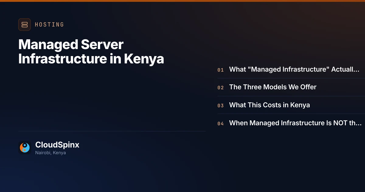 Managed Server Infrastructure in Kenya