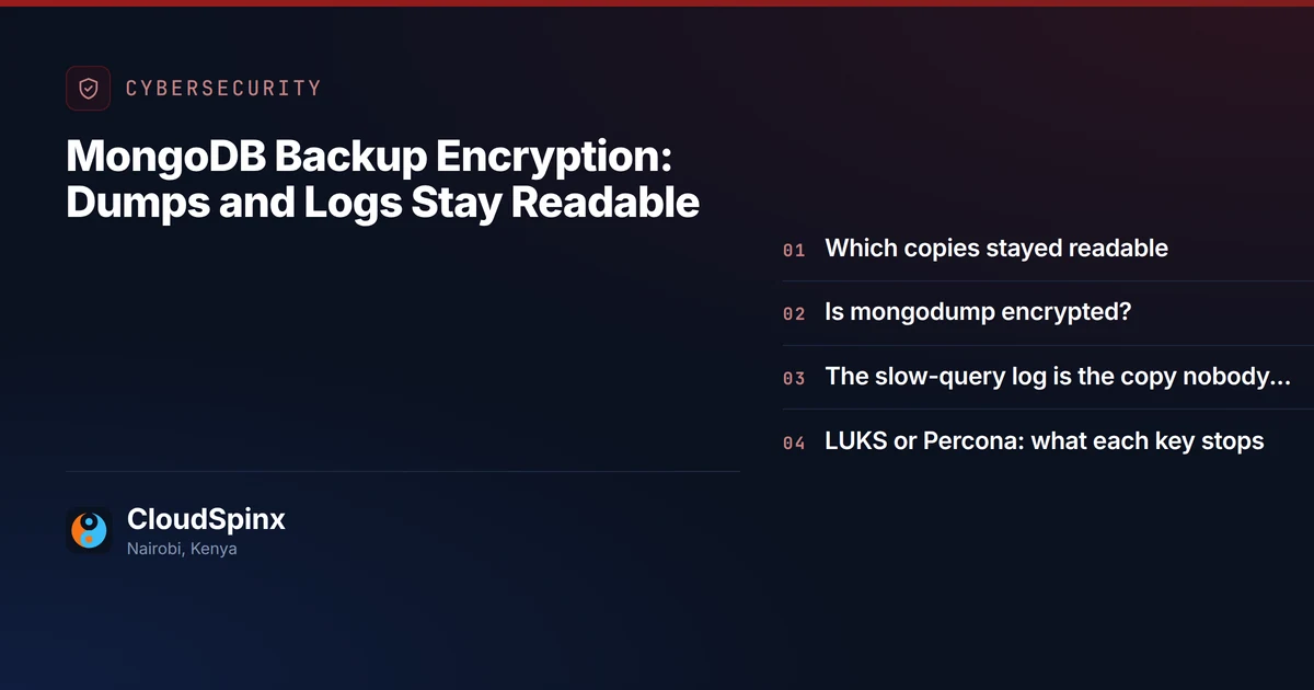 MongoDB Backup Encryption: Dumps and Logs Stay Readable