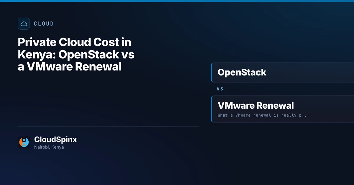 Private Cloud Cost in Kenya: OpenStack vs a VMware Renewal