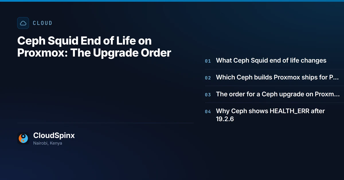 Ceph Squid End of Life on Proxmox: The Upgrade Order