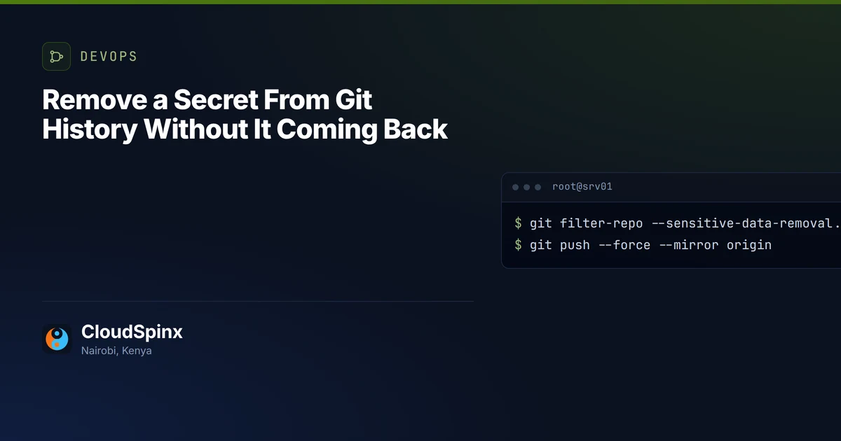 Remove a Secret From Git History Without It Coming Back