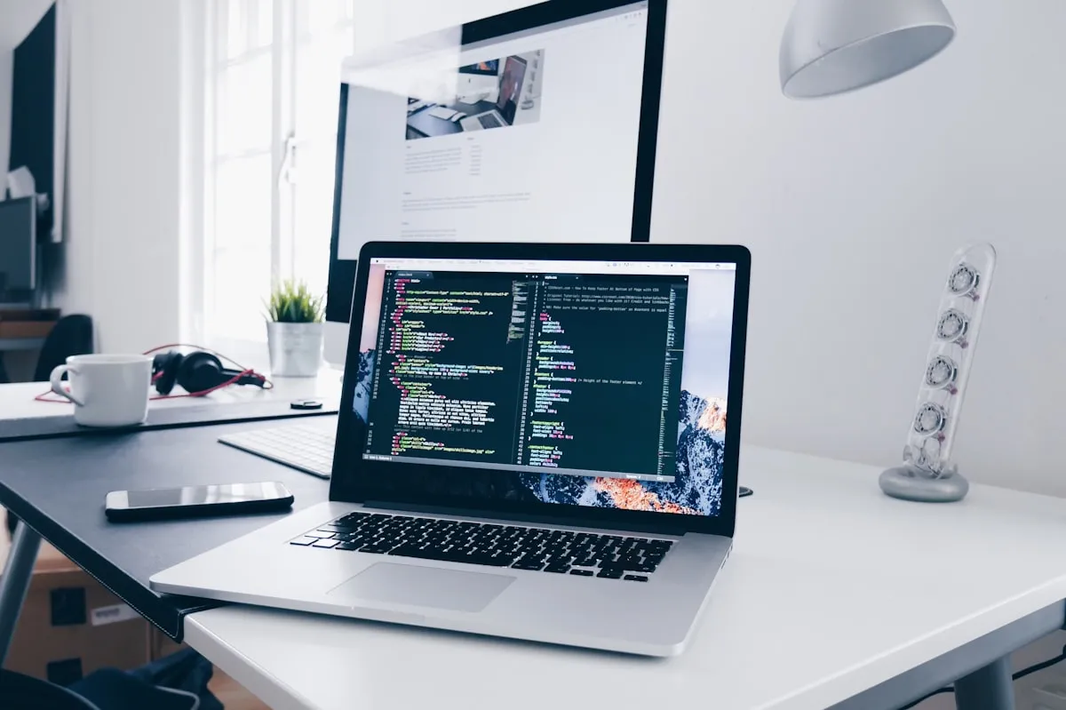 Web developer working on website performance optimization code