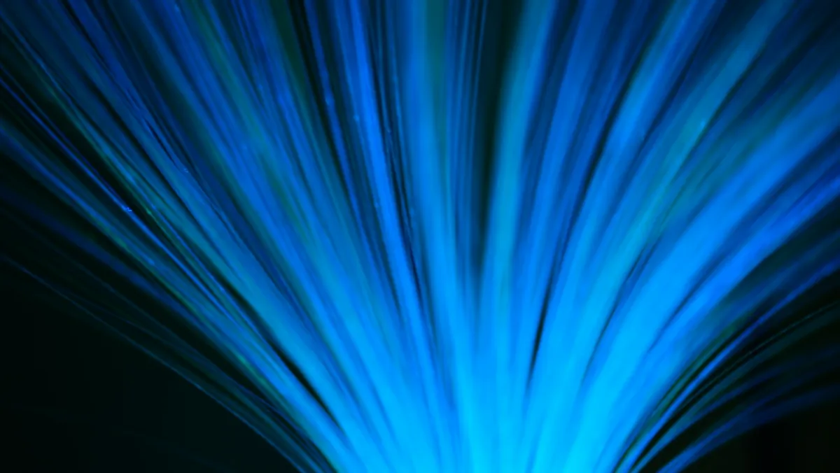 Blue fibre optic strands, the submarine cables that carry the region's international traffic